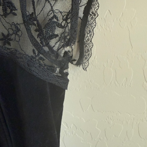 Tripp NYC 90s Y2K Black Lace Collared Corset Top Medium - Picture 7 of 16